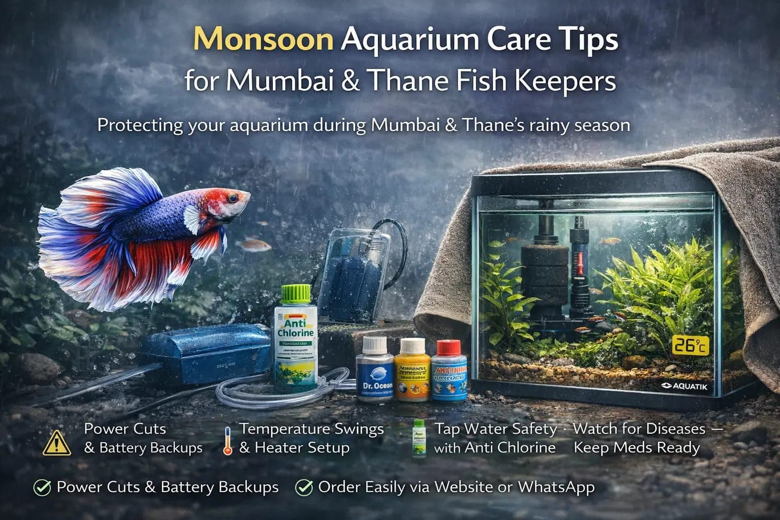 Monsoon Aquarium Care Tips for Mumbai & Thane Fish Keepers